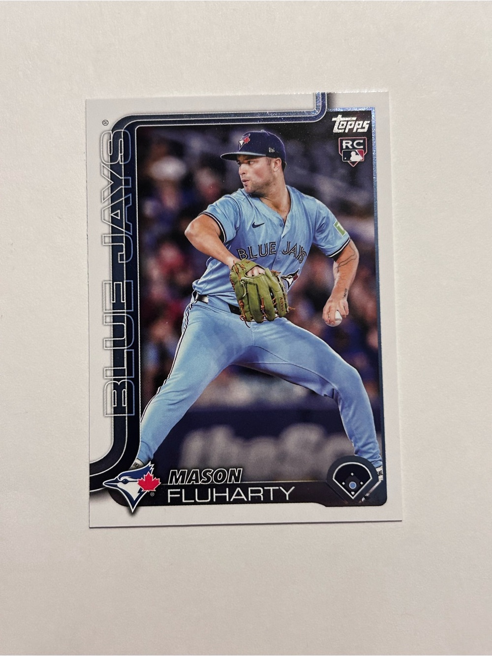 Topps RC Mason Fluharty Blue Jays Baseball Card - Light Blue